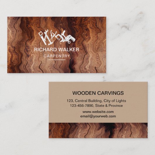 Handyman-Bauwerkzeuge aus Holz Visitenkarte (Vorne/Hinten)