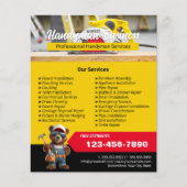 Handyman Bear Beruflich House Reparaturservice Flyer (Vorne)