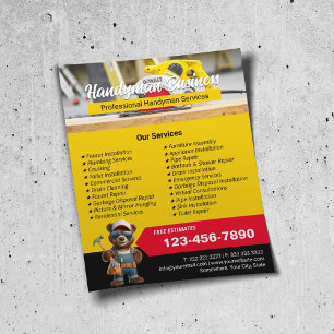 Handyman Bear Beruflich House Reparaturservice Flyer