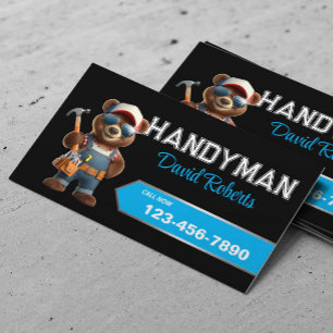 Handyman Bear Carpenter House Reparatur Schlicht B Visitenkarte