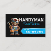 Handyman Bear Carpenter House Reparatur Schlicht B Visitenkarte (Vorderseite)
