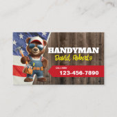 Handyman Bear Repair Service Patriotic Visitenkarte (Vorderseite)