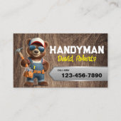 Handyman Bear Woodworker House Reparaturservice Ho Visitenkarte (Vorderseite)