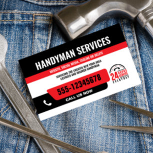 HANDYMAN BEHEBT IT-TYP DRINGEND, SCHWARZ ERSETZEN VISITENKARTE