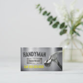 Handyman Beruflich Big Hammer Metal Steel Visitenkarte (Stehend Vorderseite)