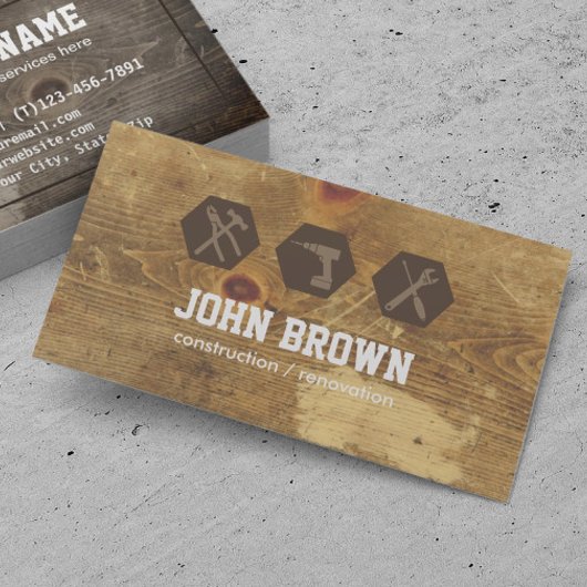 Handyman Beruflich Construction Carpentry WOOD Visitenkarte