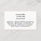 Handyman Best Business Cards Visitenkarte (Rückseite)