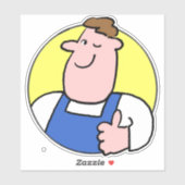 Handyman-Bild in Farbaufkleber Aufkleber (Blatt)