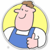 Handyman-Bild in Farbaufkleber Aufkleber (Vorderseite)