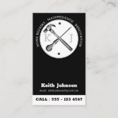 Handyman Black Beruflich Custom Monogram Logo Visitenkarte (Vorderseite)