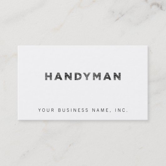 Handyman [Black Faux Letterpress Style] Visitenkarte (Vorderseite)