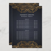 Handyman Black Gold Preisliste Menükarte (Vorne/Hinten)