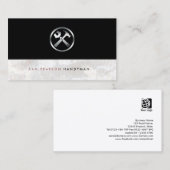 Handyman Bold Silver Repair Tools Symbol elegant Visitenkarte (Vorne/Hinten)