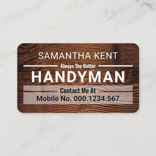 Handyman Border Lines Timber Wood Visitenkarte (Vorderseite)