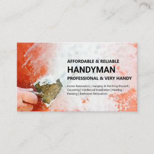 Handyman Business Card - Putty Wall on Black Visitenkarte