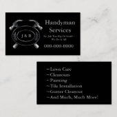 Handyman Business Card, schwarz Visitenkarte (Vorne/Hinten)