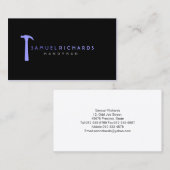 Handyman Business Card Simple Hammer Silhoutte Visitenkarte (Vorne/Hinten)