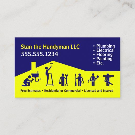 Handyman Business Card Visitenkarte (Vorderseite)