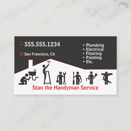 Handyman Business Card Visitenkarte (Vorderseite)