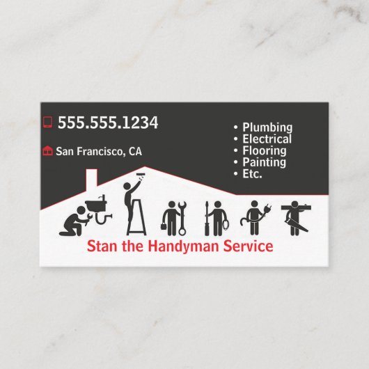 Handyman Business Card Visitenkarte (Vorderseite)