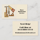 HANDYMAN BUSINESS CARD VISITENKARTE (Vorne/Hinten)