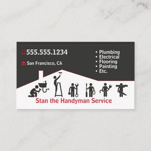Handyman Business Card Visitenkarte (Vorderseite)
