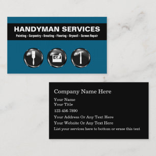 Handyman Business Cards Cooles Design Visitenkarte