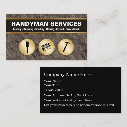 Handyman Business Cards Visitenkarte (Vorne/Hinten)