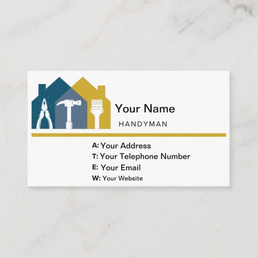 Handyman Business Cards Visitenkarte (Vorderseite)