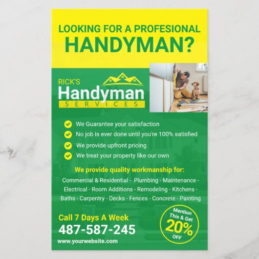 Handyman Business Promo Flyer - Zuhause Business (Vorne)