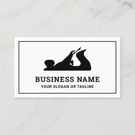 Handyman Carpenter aus Schwarzweiß-Flugzeug Visitenkarte (Vorderseite)