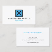 Handyman, Carpenter, Blue-Builder-Logo Visitenkarte (Vorne/Hinten)