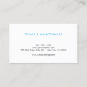 Handyman, Carpenter, Blue-Builder-Logo Visitenkarte (Rückseite)