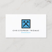 Handyman, Carpenter, Blue-Builder-Logo Visitenkarte (Vorderseite)