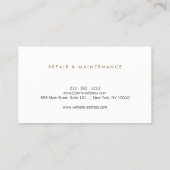 Handyman, Carpenter, Brown-Logo des Builders auf H Visitenkarte (Rückseite)