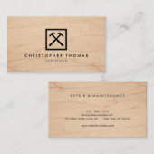 Handyman, Carpenter, Builder-Logo auf Holz II Visitenkarte (Vorne/Hinten)