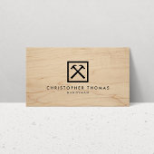 Handyman, Carpenter, Builder-Logo auf Holz Visitenkarte