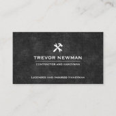 Handyman Carpenter Construction Grunge Black Visitenkarte (Vorderseite)