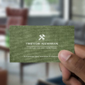 Handyman Carpenter Construction Grunge Olive Green Visitenkarte