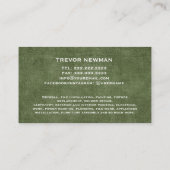 Handyman Carpenter Construction Grunge Olive Green Visitenkarte (Rückseite)