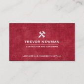 Handyman Carpenter Construction Grunge RED Visitenkarte (Vorderseite)