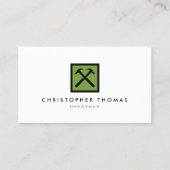 Handyman, Carpenter, Green-Logo-Builder Visitenkarte (Vorderseite)