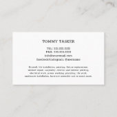 Handyman Carpenter Home repair Tools Logo Visitenkarte (Rückseite)