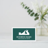 Handyman Carpenter mit Flugzeug in Grün und Weiß Visitenkarte (Stehend Vorderseite)