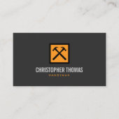 Handyman, Carpenter, Orange-Logo von Builder auf G Visitenkarte (Vorderseite)