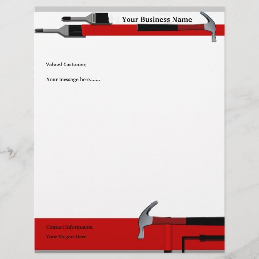 Handyman Carpenter Painter Letterhead Stationierun (Vorderseite)
