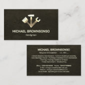 Handyman Carpenter Services Metallic Visitenkarte (Vorne/Hinten)