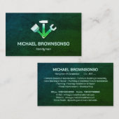 Handyman Carpenter Services Simple Green Dust Visitenkarte (Vorne/Hinten)