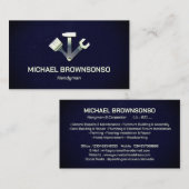 Handyman Carpenter Services Simple Navy Visitenkarte (Vorne/Hinten)