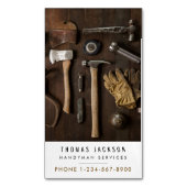Handyman Carpenter Tools Foto QR Code Magnetische Visitenkarte (Vorderseite Vertikal)